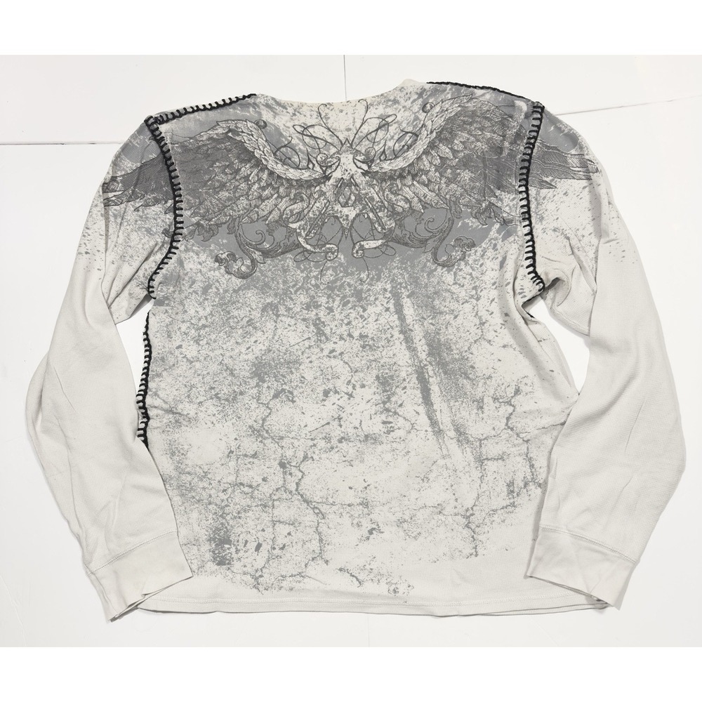 Vintage Y2K Archaic Thermal Long sleeve Shirt Affliction Style Grunge Skate XXL - Picture 11 of 13